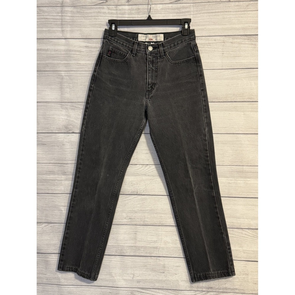 GUESS Black‎ Vintage Original Fit Jeans Size 27 Made USA High Rise Cotton